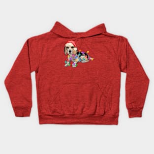 cute christmas dog Kids Hoodie